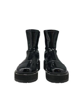 Fendi Platform Ankle Boots Black Patent Leather Size EU 37 & COA